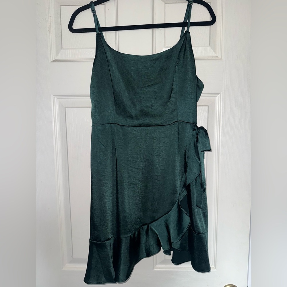 Wild Fable Asymmetrical Dark Green Dress